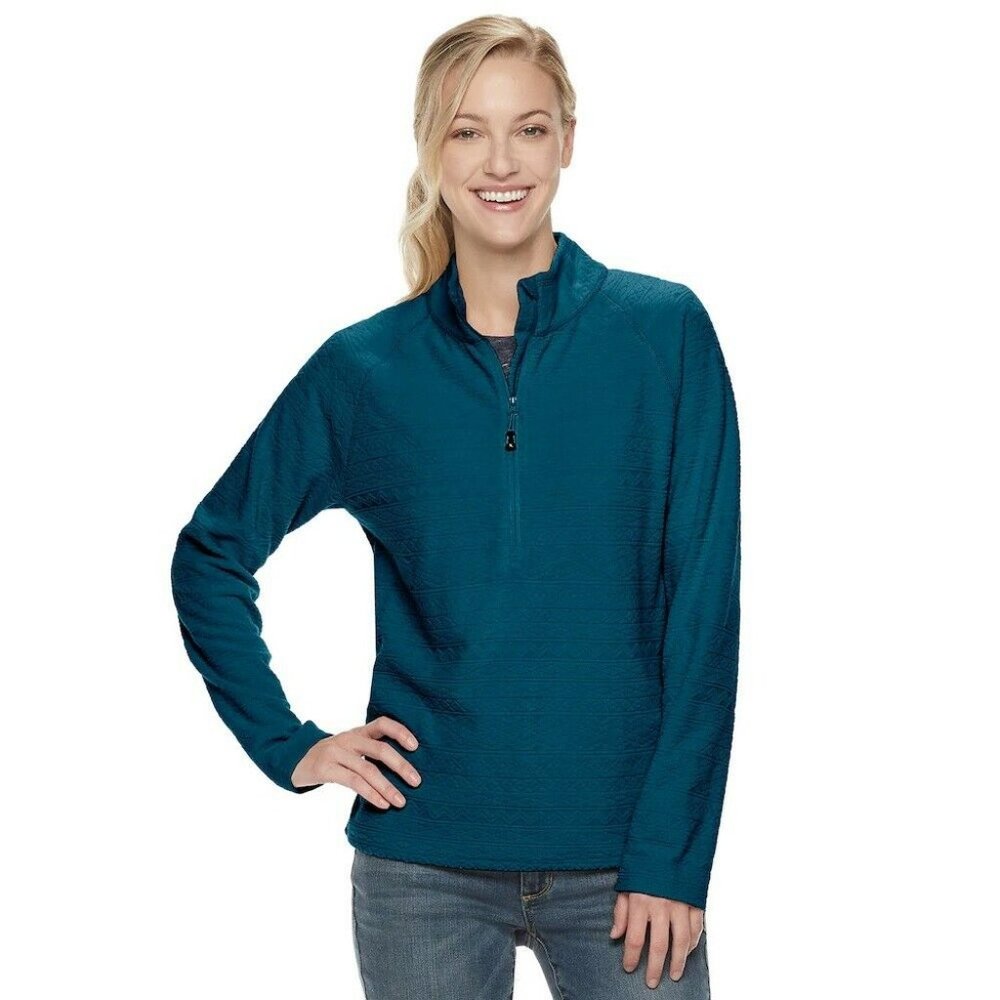 NEW ZeroXposur Women's Fleece 1/4 Zip Pullover sweater Textured Fleece Jacket
